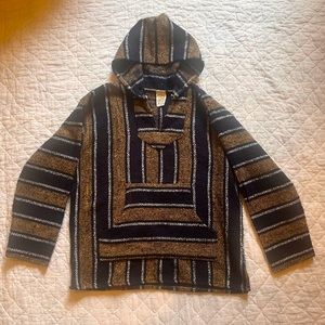 Mexican Baja Hooded Poncho (M)